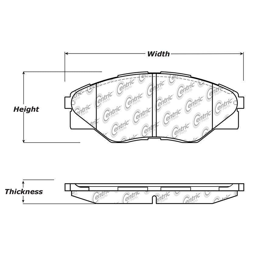 Centric Parts Disc Brake Pad Set C-Tek Ceramic with Shims for 2013-2015 Toyota Hilux 103.15230
