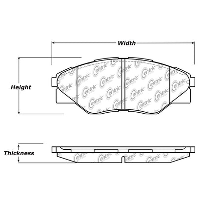 Centric Parts Disc Brake Pad Set C-Tek Ceramic with Shims for 2013-2015 Toyota Hilux 103.15230