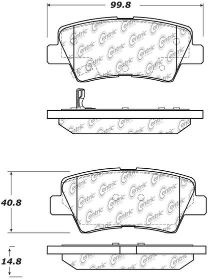 Centric Parts Disc Brake Pad Set C-Tek Ceramic with Shims for 2013-2014 Dodge Attitude, 2012-2017 Hyundai Accent, 2011-2016 Elantra, 2013-2014 Elantra Coupe, 2012-2016 Kia Optima, 2012-2018 Rio 103.15440
