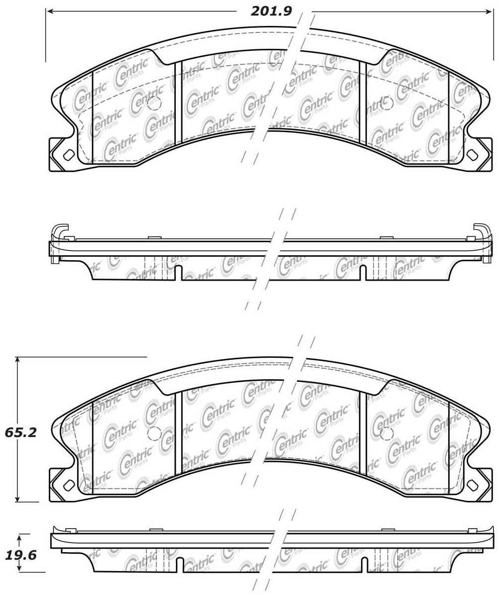 Centric Parts Disc Brake Pad Set C-Tek Ceramic with Shims for 2012-2021 Chevrolet Silverado 2500/3500 Suburban GMC Sierra 2500/3500 Nissan NV1500