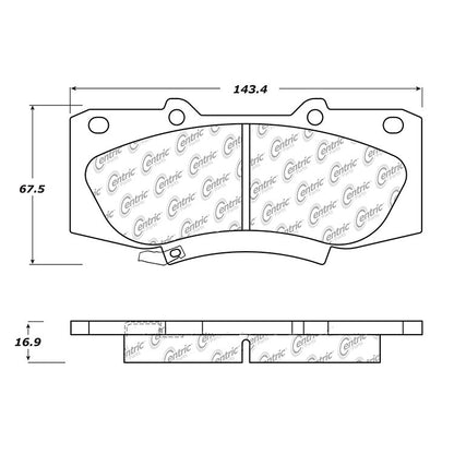 Centric Parts Disc Brake Pad Set C-Tek Ceramic with Shims for 2010-2015 Toyota Hilux 103.15670