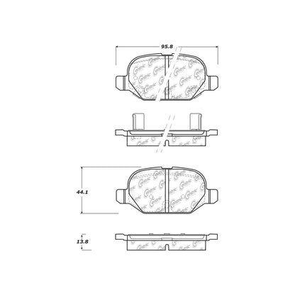 Centric Parts Disc Brake Pad Set Ceramic with Shims for Fiat 500 2009-2019, Panda 2007-2012, Ram 700 2015-2017 103.15690