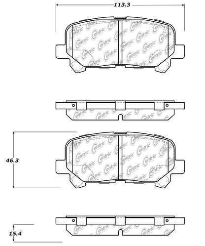 Centric Parts Disc Brake Pad Set Ceramic with Shims for 2014-2016 Acura MDX, 2019-2022 Honda Passport, 2012-2022 Pilot, 2017-2023 Ridgeline 103.15850