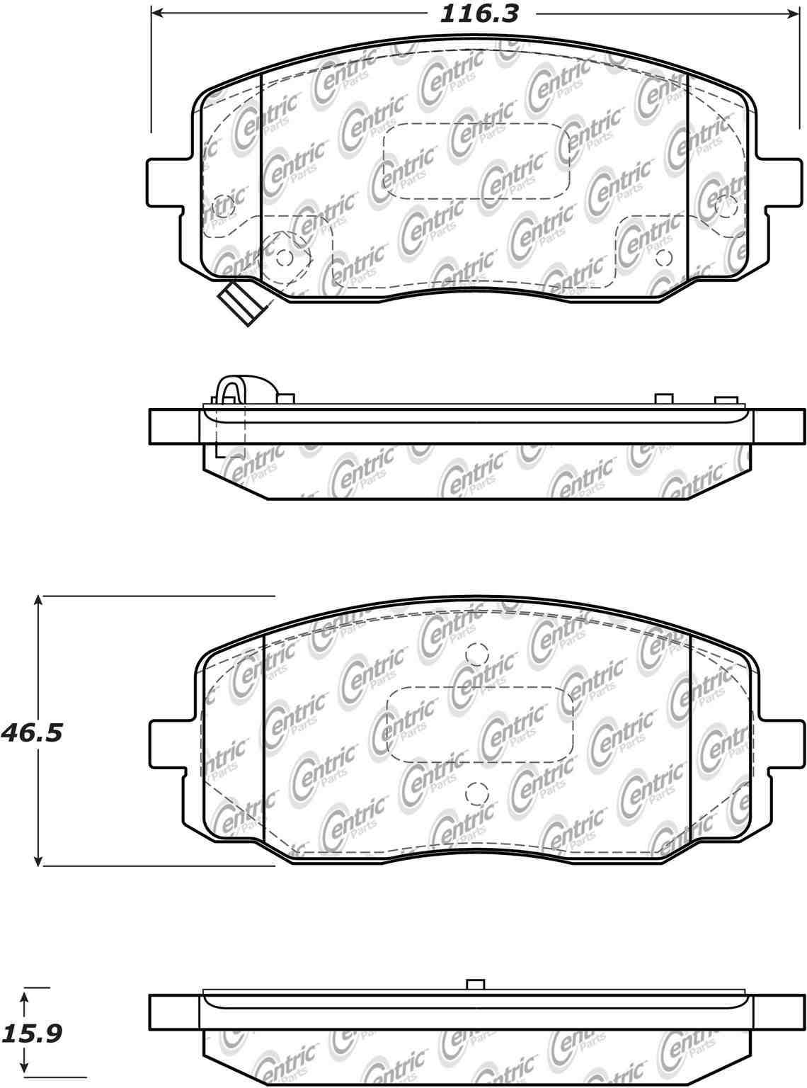 Centric Parts Disc Brake Pad Set C-Tek Ceramic with Shims for 2012-2020 Ford F-150 103.16020