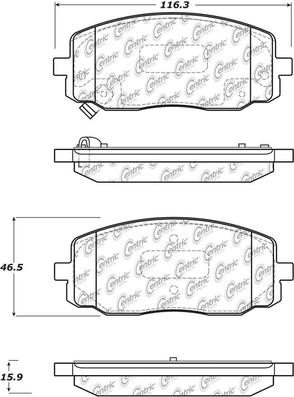 Centric Parts Disc Brake Pad Set C-Tek Ceramic with Shims for 2012-2020 Ford F-150 103.16020