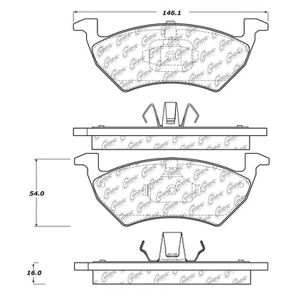 Centric Parts Disc Brake Pad Set C-Tek Ceramic with Shims for 2009-2013 Volkswagen Gol 103.16410