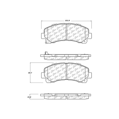 Centric Parts Disc Brake Pad Set Ceramic with Shims for 2013-2016 Chevrolet Colorado S10 Nissan X-Trail 103.16770