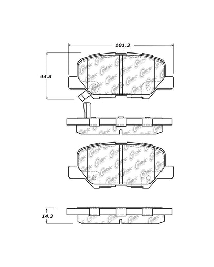Centric Parts Disc Brake Pad Set Ceramic with Shims for Mazda 3 2014-2016