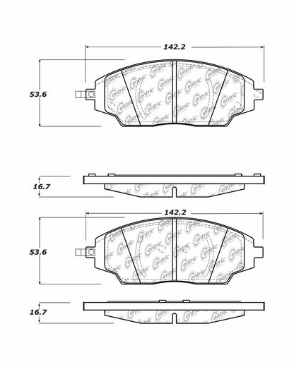 Centric Parts Disc Brake Pad Set C-Tek Ceramic with Shims for 2012-2015 Chevrolet Sonic 103.17020