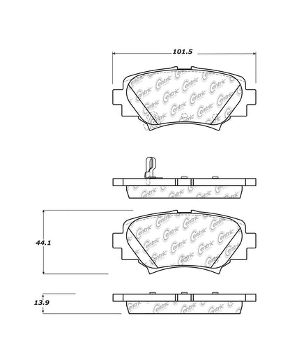 Centric Parts Disc Brake Pad Set C-Tek Ceramic with Shims for 2014-2018 Mazda 3 103.17290