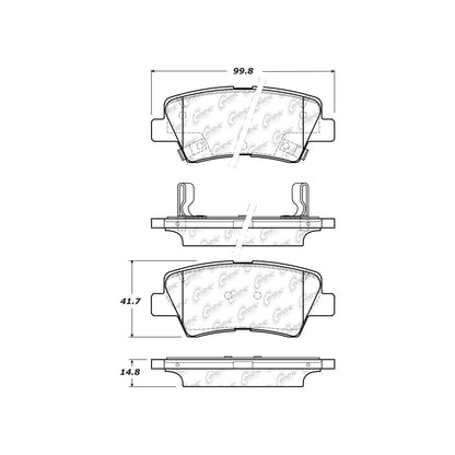 Centric Parts Disc Brake Pad Set C-Tek Ceramic with Shims for 2018-2022 Hyundai Accent, 2017-2020 Elantra 103.18120