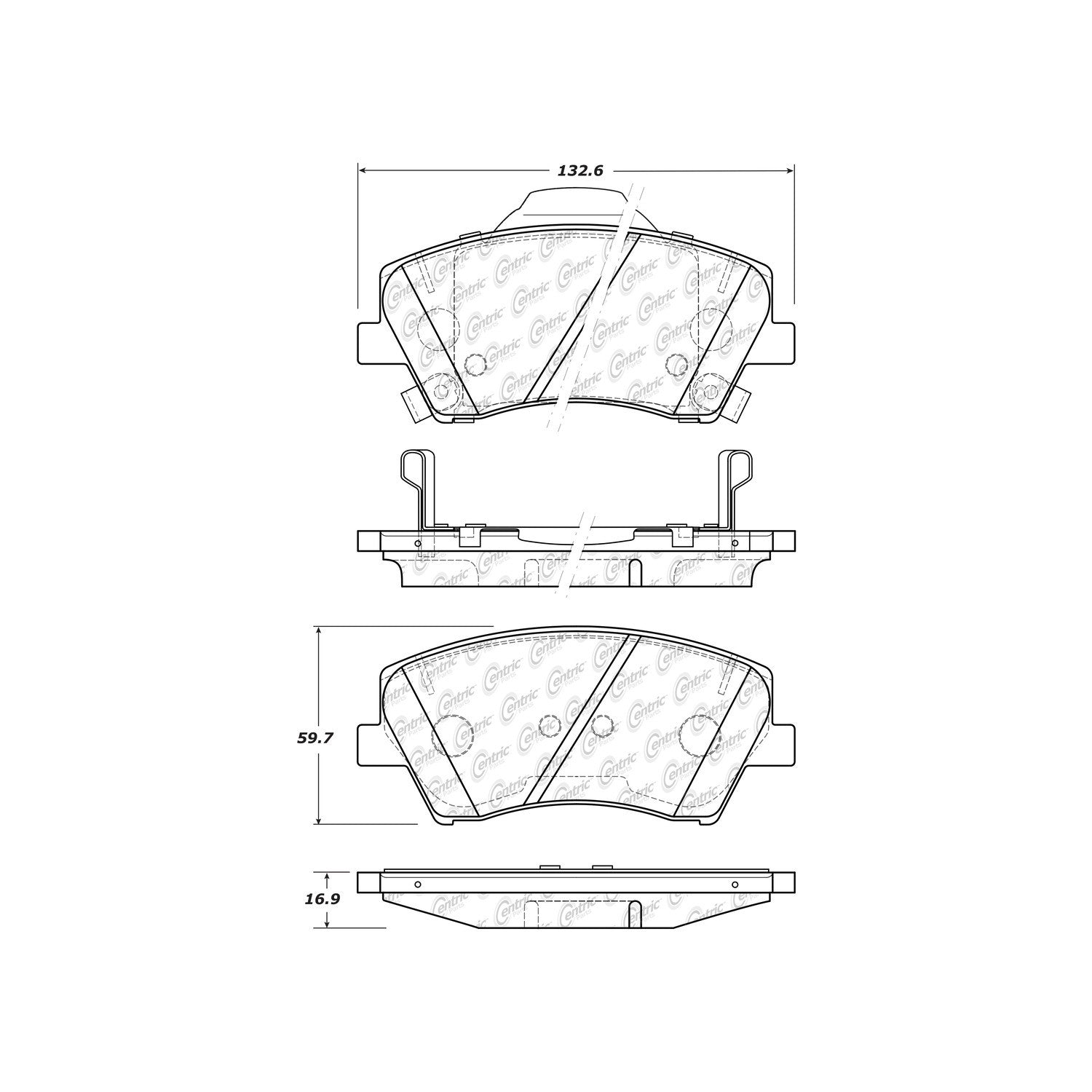 Centric Parts Disc Brake Pad Set C-Tek Ceramic with Shims for 2017-2020 Hyundai Elantra Ioniq Kia Niro 103.19120