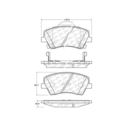 Centric Parts Disc Brake Pad Set C-Tek Ceramic with Shims for 2017-2020 Hyundai Elantra Ioniq Kia Niro 103.19120