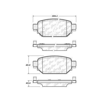 Centric Parts Disc Brake Pad Set C-Tek Ceramic with Shims for 2017-2018 Mazda 3 3 Sport, 2019-2022 Mazda CX-3 103.20420