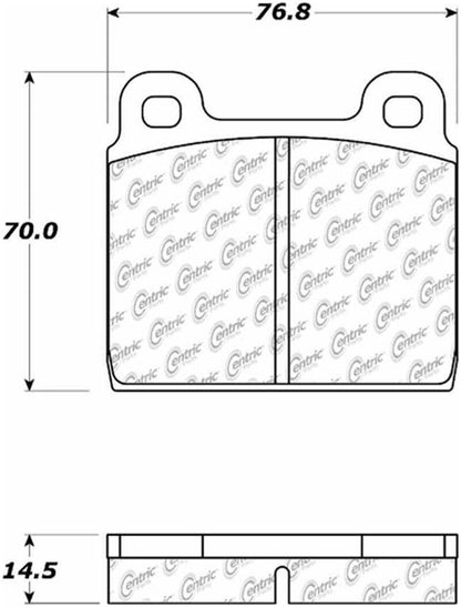Centric Parts Disc Brake Pad Set Semi-Metallic with Posi Quiet for 1965-1994 Alfa Romeo Berlina, GT Veloce, Montreal, Spider and BMW 1800ti, 2000 series, Ferrari 308 GTB/GTBi/GTS