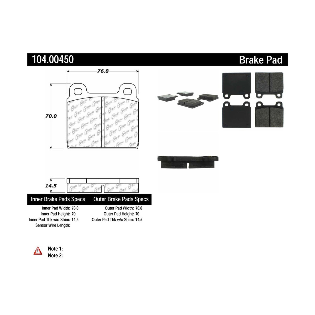 Centric Parts Disc Brake Pad Set Semi-Metallic with Posi Quiet for 1965-1994 Alfa Romeo Berlina, GT Veloce, Montreal, Spider and BMW 1800ti, 2000 series, Ferrari 308 GTB/GTBi/GTS