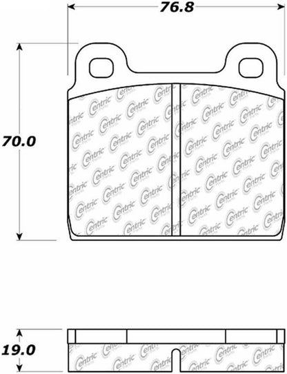 Centric Parts Disc Brake Pad Set Semi-Metallic Posi Quiet for Porsche 911 1977-1969 104.00451