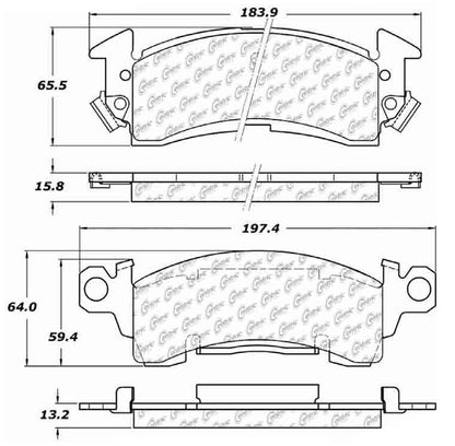 Centric Parts Disc Brake Pad Set Semi-Metallic Posi Quiet for 1973-1991 Buick Models 104.00520