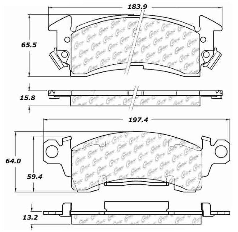 Centric Parts Disc Brake Pad Set Semi-Metallic Posi Quiet for 1967-1970 Buick LeSabre, Riviera, Wildcat Cadillac Calais DeVille Fleetwood Oldsmobile 98 Delta 88 104.00521