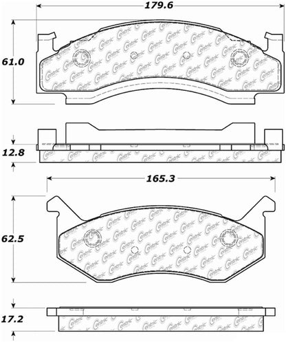 Centric Parts Disc Brake Pad Set Semi-Metallic Posi Quiet for 1974-1994 Chrysler Imperial Newport New Yorker Town & Country Dodge B100 104.01230