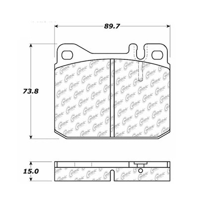 Centric Parts Disc Brake Pad Set Posi Quiet Semi-Metallic for 1973-1980 Mercedes-Benz 104.01450