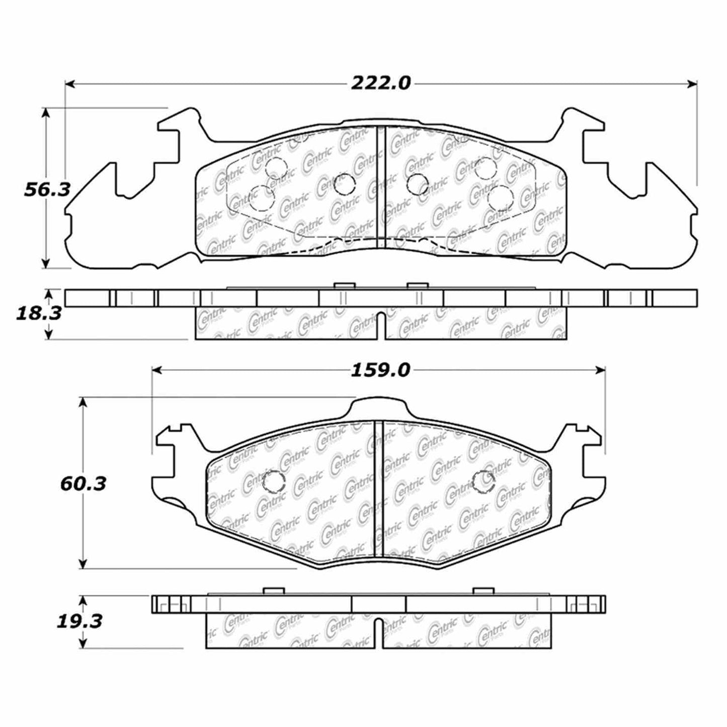 Centric Parts Disc Brake Pad Set Posi Quiet with Noise Reduction 104.02590