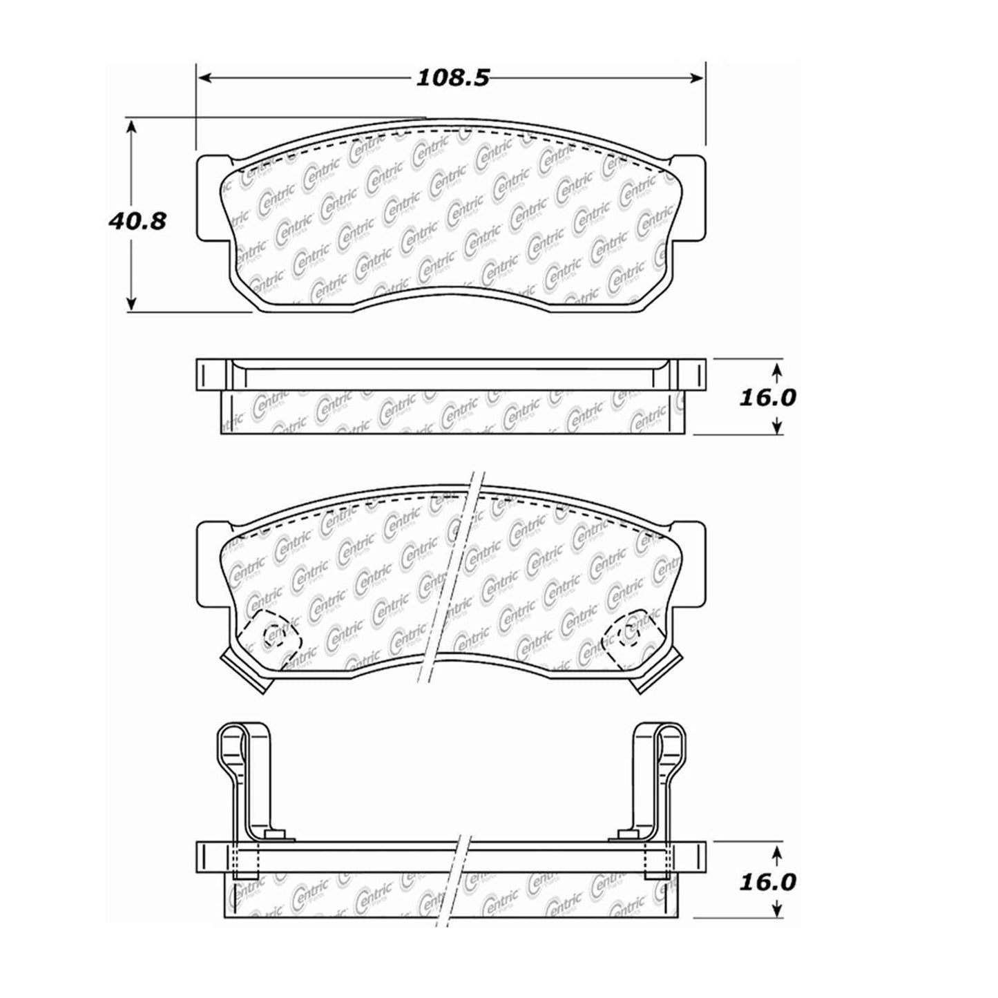 Centric Parts Disc Brake Pad Set 104.02750