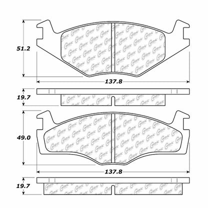 Centric Parts Disc Brake Pad Set Semi-Metallic Posi Quiet 104.02800