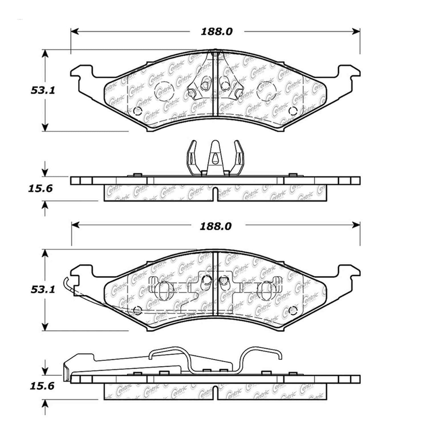 Centric Parts Disc Brake Pad Set with Posi Quiet Technology for 104.03240