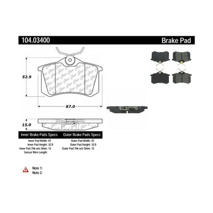 Centric Parts Disc Brake Pad Set 104.03400