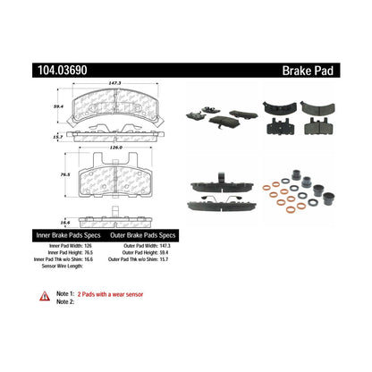 Centric Parts Disc Brake Pad Set with Posi Quiet technology 104.03690