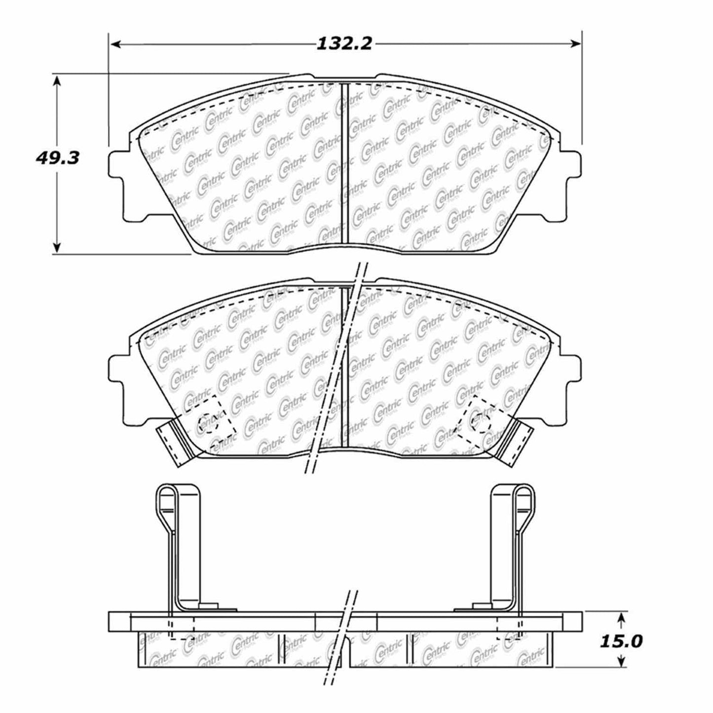 Centric Parts Disc Brake Pad Set Semi-Metallic Posi Quiet 104.03730