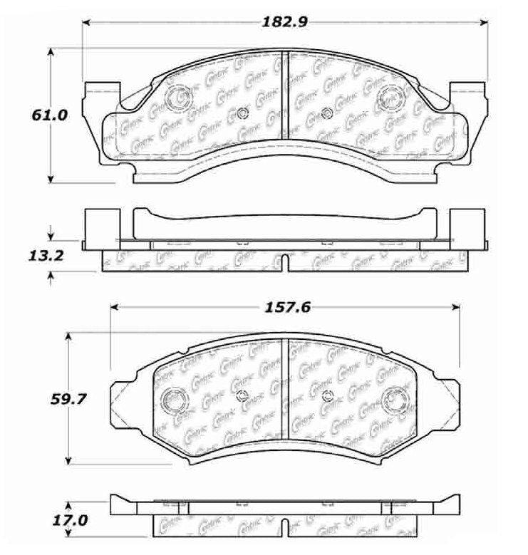 Centric Parts Disc Brake Pad Set Posi Quiet with Noise and Vibration Elimination 104.03750