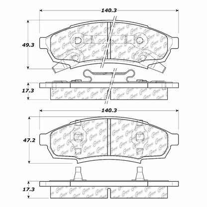 Centric Parts Disc Brake Pad Set Posi Quiet with Noise & Vibration Reduction for 104.03760