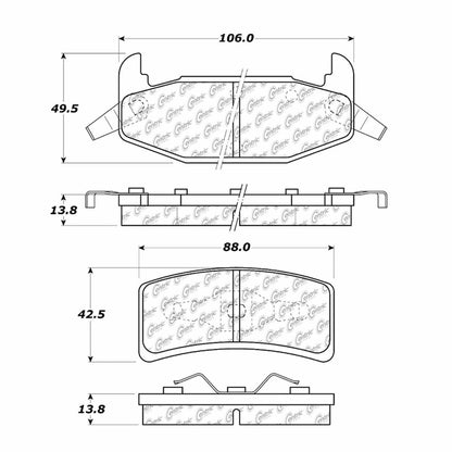 Centric Parts Disc Brake Pad Set Semi-Metallic with Posi Quiet 104.03770
