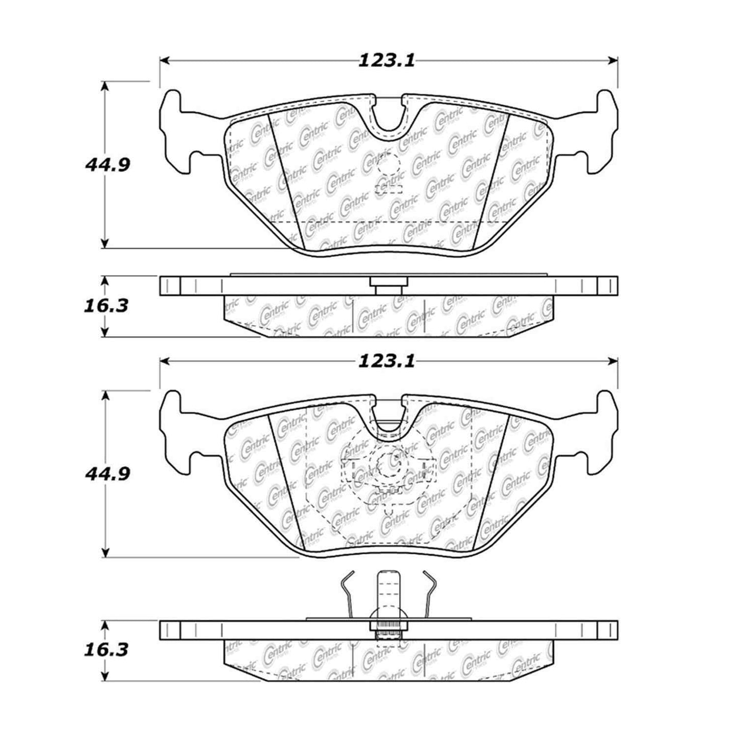 Centric Parts Disc Brake Pad Set with Posi Quiet technology 104.03960