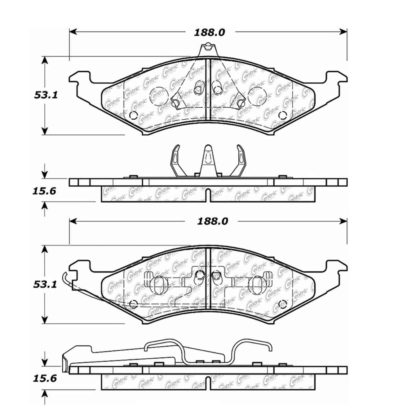 Centric Parts Disc Brake Pad Set Posi Quiet with Noise Reduction 104.04210