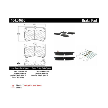 Centric Parts Disc Brake Pad Set 104.04660