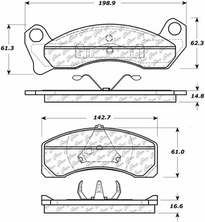 Centric Parts Disc Brake Pad Set Posi Quiet with Noise & Vibration Elimination 104.04990