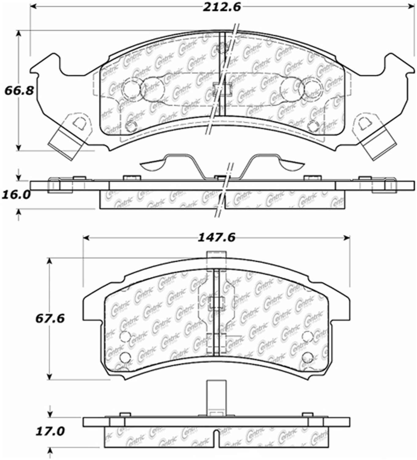 Centric Parts Disc Brake Pad Set with Posi Quiet technology 104.05050