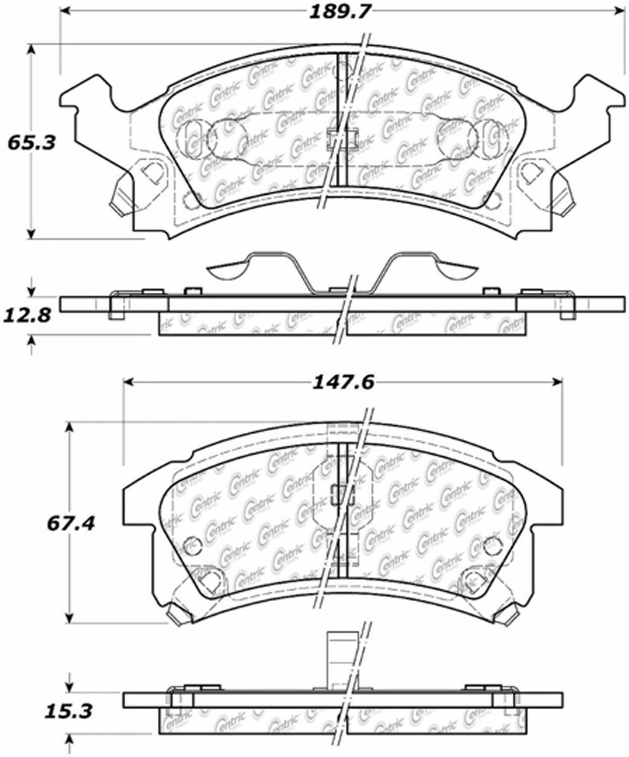 Centric Parts Disc Brake Pad Set Semi-Metallic with Posi Quiet for 1990-2005 Buick Skylark Chevrolet Beretta Cavalier Corsica Oldsmobile Achieva Cutlass Calais Pontiac Grand Am Sunbird Sunfire 104.05060