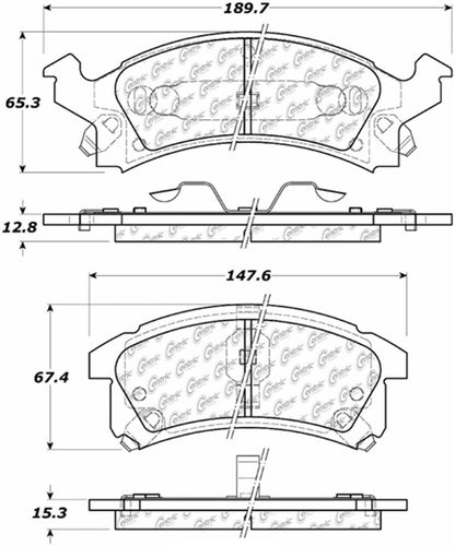 Centric Parts Disc Brake Pad Set Semi-Metallic with Posi Quiet for 1990-2005 Buick Skylark Chevrolet Beretta Cavalier Corsica Oldsmobile Achieva Cutlass Calais Pontiac Grand Am Sunbird Sunfire 104.05060