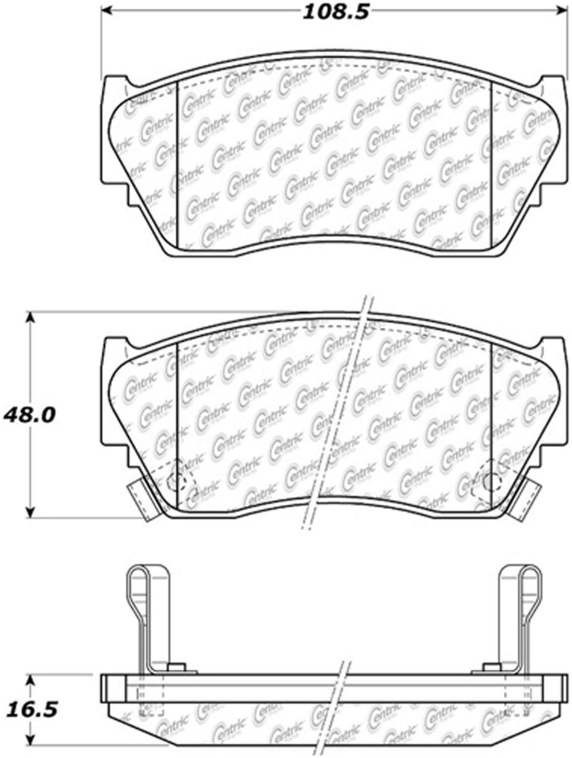 Centric Parts Disc Brake Pad Set Semi-Metallic with Posi Quiet for 1991-2017 Nissan Sentra Tsubame Tsuru 104.05100