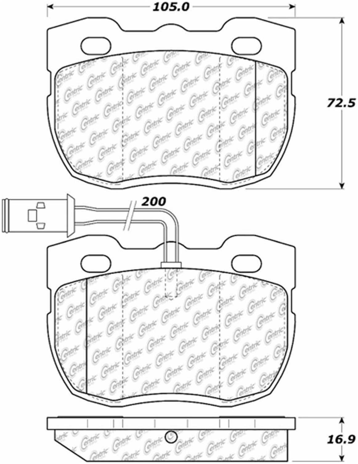 Centric Parts Disc Brake Pad Set Semi-Metallic with Posi Quiet for 1990-1995 Land Rover Range Rover 104.05200