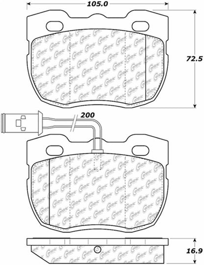 Centric Parts Disc Brake Pad Set Semi-Metallic with Posi Quiet for 1990-1995 Land Rover Range Rover 104.05200