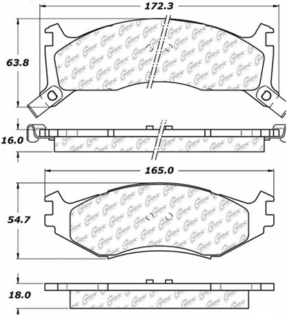 Centric Parts Disc Brake Pad Set Semi-Metallic with Posi Quiet for 1991-1995 Chrysler Daytona Dynasty Imperial LeBaron New Yorker Town & Country Dodge Caravan Grand Caravan Shadow 104.05240