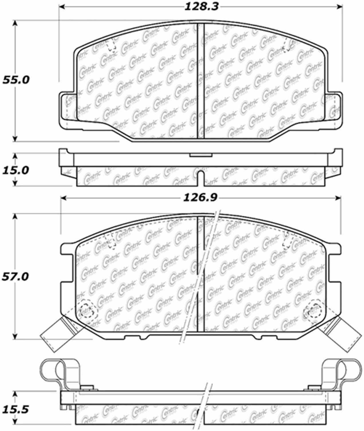 Centric Parts Disc Brake Pad Set Semi-Metallic Posi Quiet for 1989-1992 Lotus Esprit Toyota Previa 104.05270