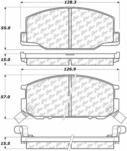 Centric Parts Disc Brake Pad Set Semi-Metallic Posi Quiet for 1989-1992 Lotus Esprit Toyota Previa 104.05270