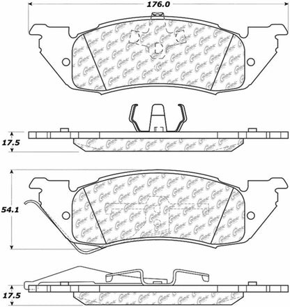 Centric Parts Disc Brake Pad Set Semi-Metallic Posi Quiet with Hardware for 1991-1998 Dodge Dakota 104.05290