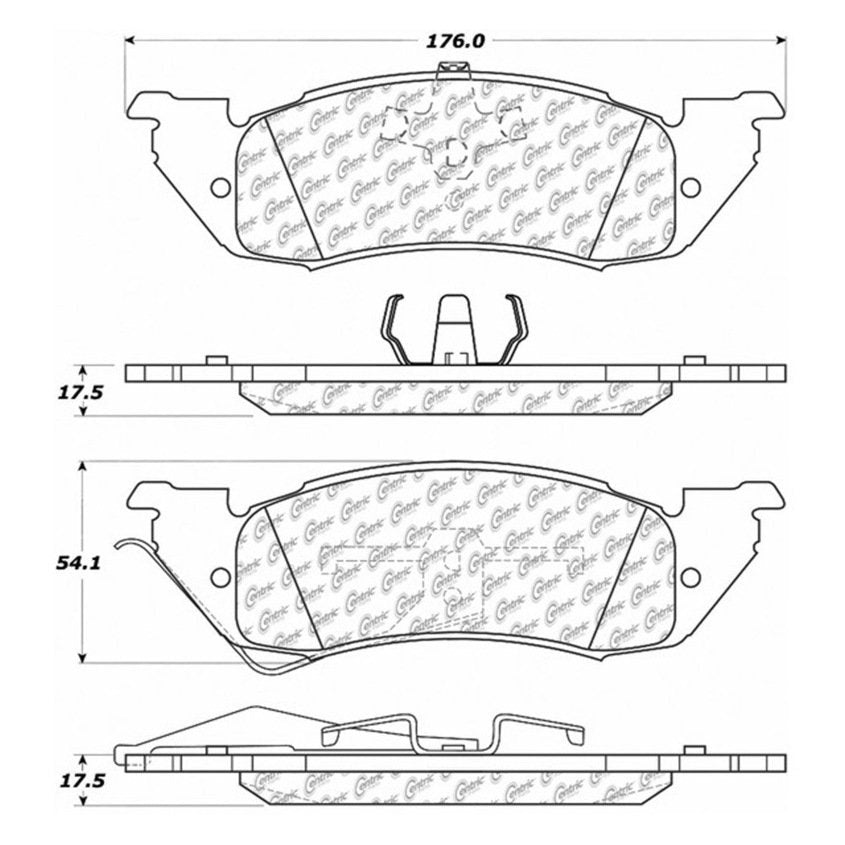 Centric Parts Disc Brake Pad Set Semi-Metallic Posi Quiet for 1991-1996 Dodge Dakota 104.05291